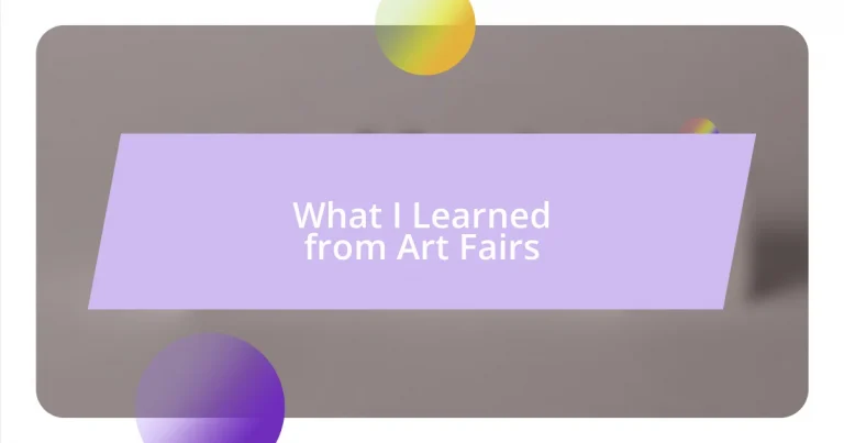 What I Learned from Art Fairs